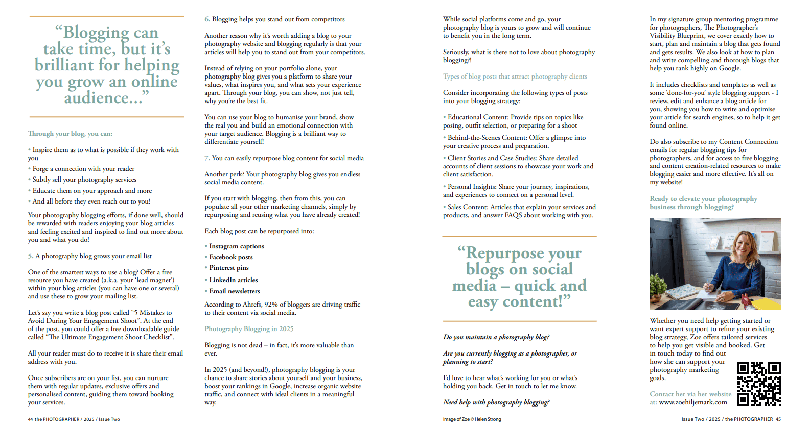 Why photographers' blogs still matter, as featured in The Photographer magazine, produced by the British Institute of Professional Photography