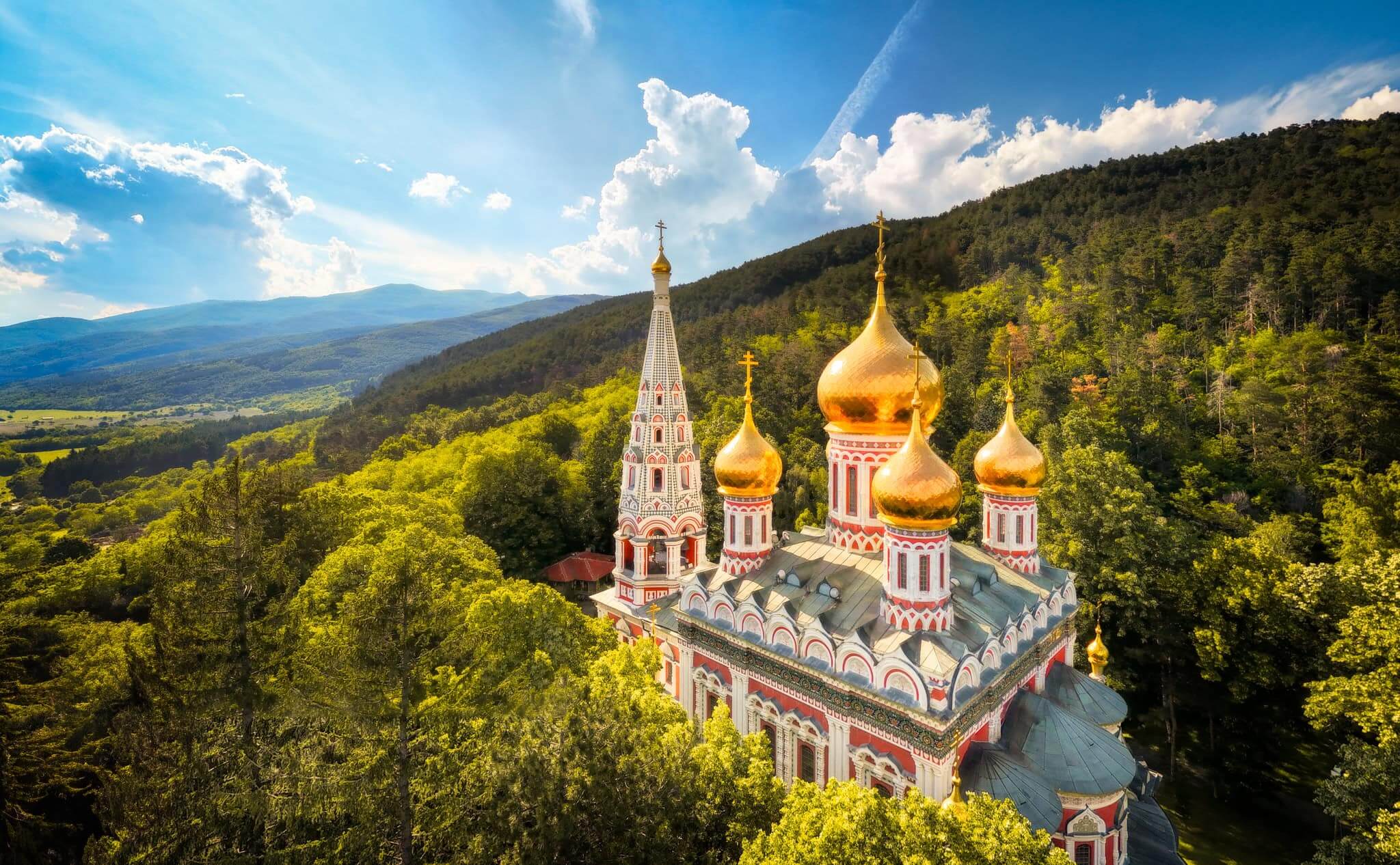 Shipka Memorial Church Drone Photo in Bulgaria © Nico Trinkhaus / Sumfinity