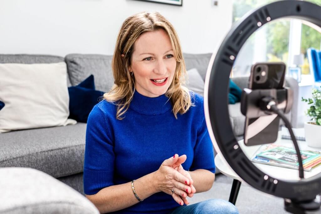 PR Consultant Zoe Hiljemark doing a live stream